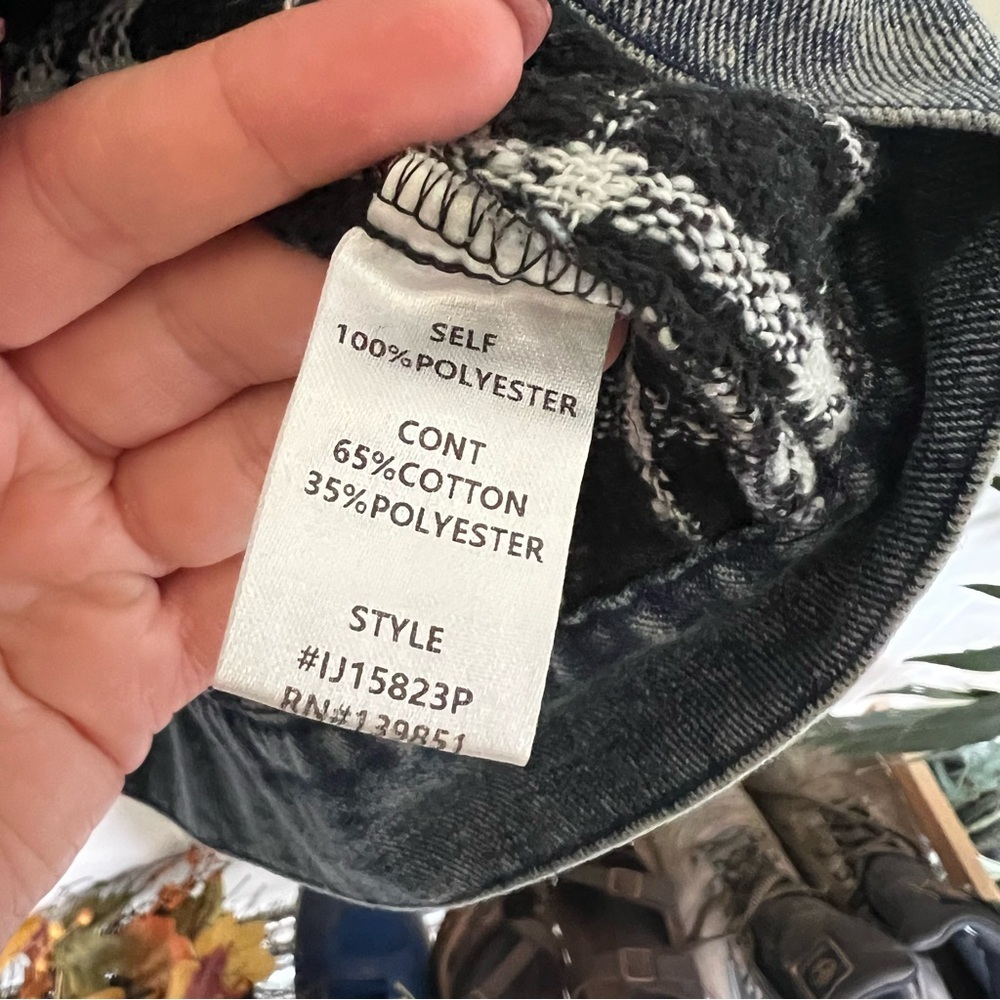 Oddi Women's Black and White Plaid denim style jacket size 2XL - Picture 4 of 5